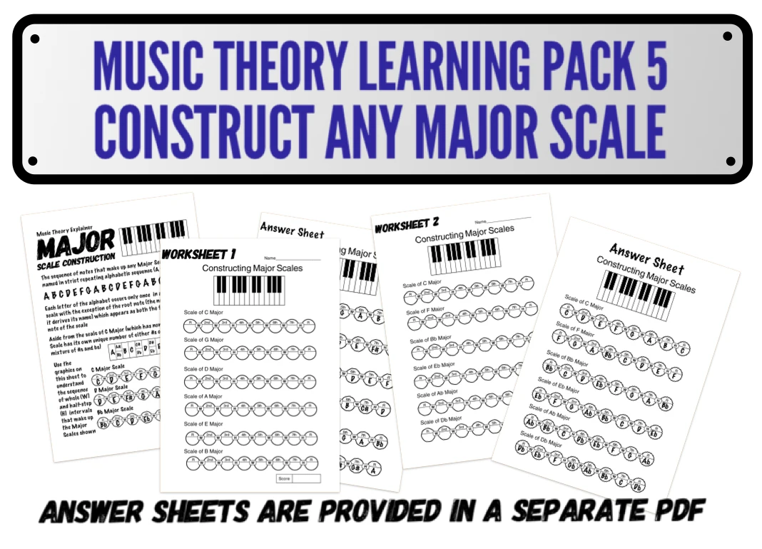 Music Theory Major Scales Worksheet
