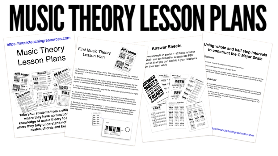 music theory worksheets handouts and lesson plans
